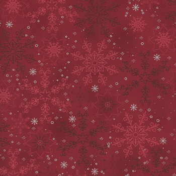 Stof Christmas - We Love Christmas 4591-415 Red/Silver Big Snow Crystal by Stof Fabrics
