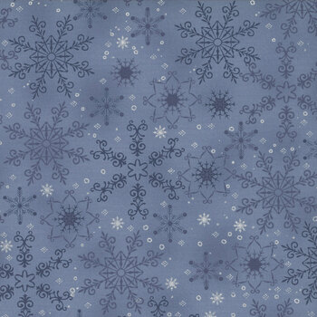 Stof Christmas - We Love Christmas 4591-610 Light Blue/Silver Big Snow Crystal by Stof Fabrics