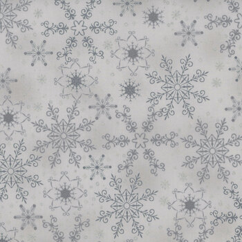 Stof Christmas - We Love Christmas 4591-900 Grey/Silver Big Snow Crystal by Stof Fabrics