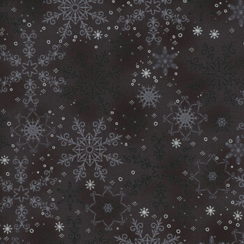 Stof Christmas - We Love Christmas 4591-910 Black/Silver Big Snow Crystal by Stof Fabrics