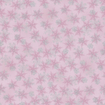 Stof Christmas - We Love Christmas 4591-429 Light Rose/Silver Small Snowflake by Stof Fabrics