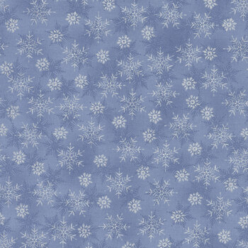 Stof Christmas - We Love Christmas 4591-614 Light Blue/Silver Small Snowflake by Stof Fabrics