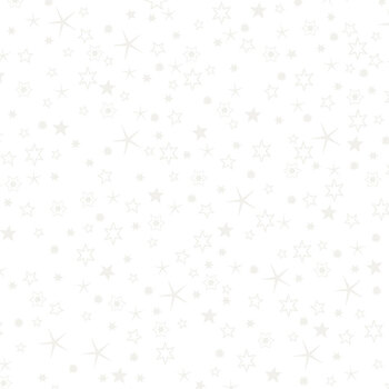 Stof Christmas - We Love Christmas 4591-117 White/Pearl Stars by Stof Fabrics