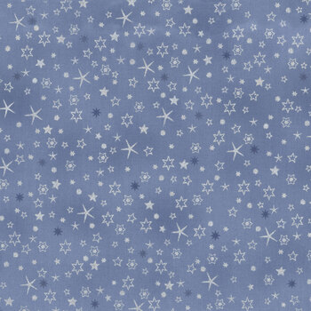 Stof Christmas - We Love Christmas 4591-613 Light Blue/Silver Stars by Stof Fabrics