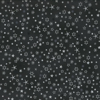 Stof Christmas - We Love Christmas 4591-914 Black/Silver Stars by Stof Fabrics
