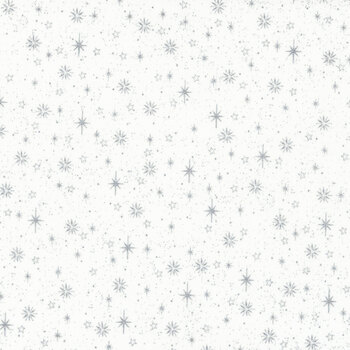 Stof Christmas - We Love Christmas 4591-108 White/Silver Small Stars by Stof Fabrics