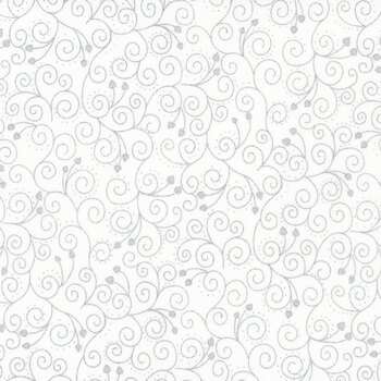 Stof Christmas - We Love Christmas 4591-109 White/Silver Spiral Hearts by Stof Fabrics
