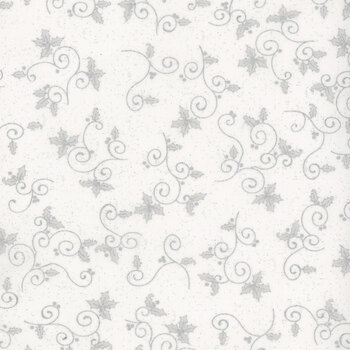 Stof Christmas - We Love Christmas 4591-105 White/Silver Holly by Stof Fabrics