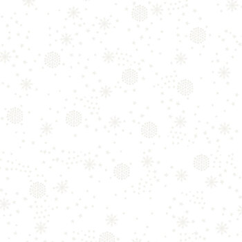 Stof Christmas - We Love Christmas 4591-115 White/Pearl Snowflake Sprinkle by Stof Fabrics