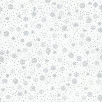 Stof Christmas - We Love Christmas 4591-104 White/Silver Snowflake Sprinkle by Stof Fabrics