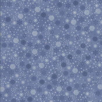 Stof Christmas - We Love Christmas 4591-611 Light Blue/Silver Snowflake Sprinkle by Stof Fabrics