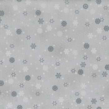 Stof Christmas - We Love Christmas 4591-903 Grey/Silver Snowflake Sprinkle by Stof Fabrics