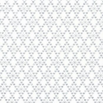 Stof Christmas - We Love Christmas 4591-107 White/Silver Hearts by Stof Fabrics