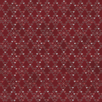 Stof Christmas - We Love Christmas 4591-419 Red/Silver Hearts by Stof Fabrics