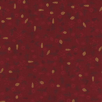 Stof Christmas - We Love Christmas 4591-402 Red/Gold Pinecones by Stof Fabrics