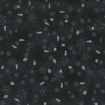 Stof Christmas - We Love Christmas 4591-912 Black/Silver Pinecones by Stof Fabrics