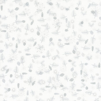 Stof Christmas - We Love Christmas 4591-102 White/Silver Pinecones by Stof Fabrics