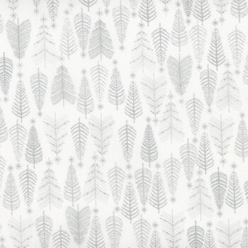 Stof Christmas - We Love Christmas 4591-101 White/Silver Trees by Stof Fabrics
