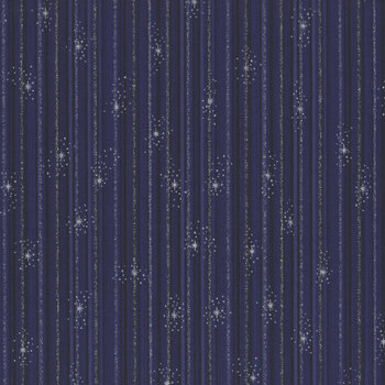 Stof Christmas - We Love Christmas 4591-604 Blue/Silver Stripes by Stof Fabrics