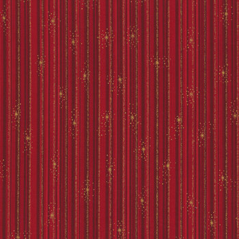 Stof Christmas - We Love Christmas 4591-406 Red/Gold Stripes by Stof Fabrics
