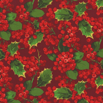 Winterberry PWMN035.CRIMSON Holly Berry by Martha Negley for FreeSpirit Fabrics