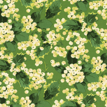 Winterberry PWMN035.GREEN Holly Berry by Martha Negley for FreeSpirit Fabrics