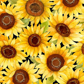 Sunflower Splendor 83326-952 Packed Sunflowers by Susan Winget for Wilmington Prints