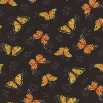 Sunflower Splendor 83329-985 Butterfly Toss Black by Susan Winget for Wilmington Prints