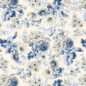 Radiance 98740-114 Large Floral Cream by Kaye England for Wilmington Prints