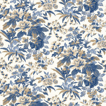 Radiance 98741-124 Medium Floral Cream by Kaye England for Wilmington Prints
