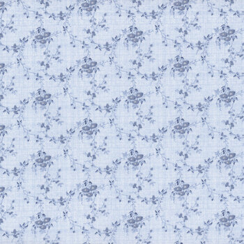 Radiance 98743-444 Small Floral Light Denim by Kaye England for Wilmington Prints