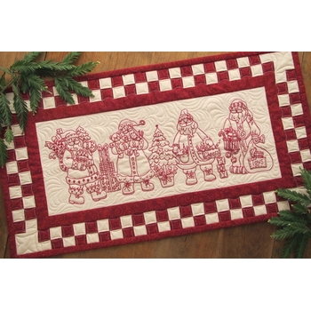 Santa Quartet! Table Runner -  Machine Embroidery USB