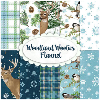 Woodland Woolies Flannel  10 FQ Set by Deborah Edwards for Northcott Fabrics