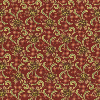 Garnets & Gingham 1347-88 by Kim Diehl for Henry Glass Fabrics