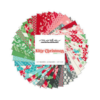  Kitty Christmas  Mini Charm Pack by Urban Chiks for Moda Fabrics - RESERVE