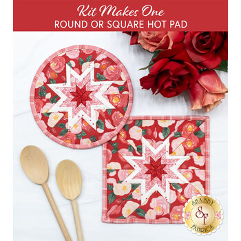 Folded Star Hot Pad Kit - My Valentine - Round OR Square - Red