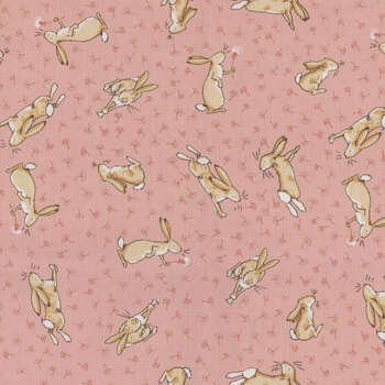 Guess How Much I Love You 2024 Y4247-39 Tossed Bunnies Coral from Clothworks