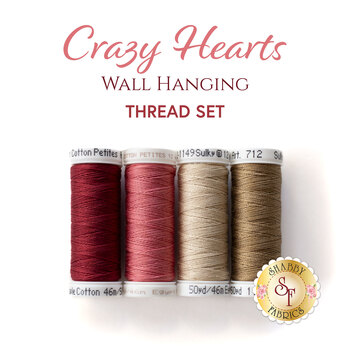  Crazy Hearts Wall Hanging Kit - 4pc Thread Set