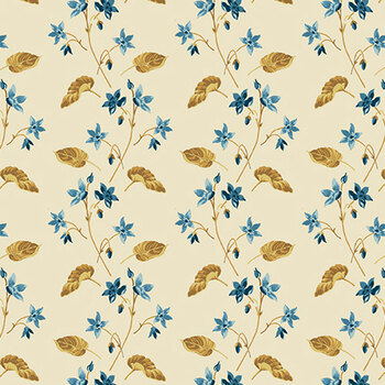 Beach House A-1167-L Shell Clematis by Edyta Sitar for Andover Fabrics