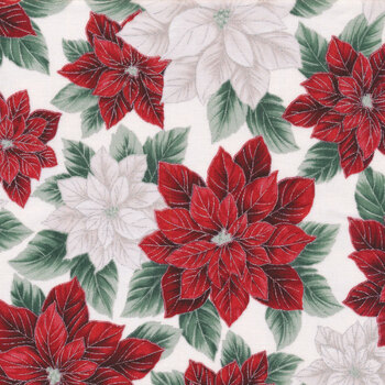 Christmas Splendor W7777-441S Winter Cherry Silver from Hoffman Fabrics