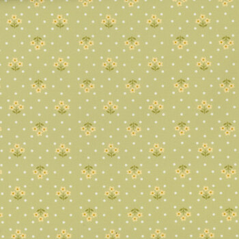 Plain and Simple A-002-G Tri Flower Pistachio by Andover Fabrics