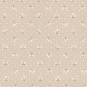 Plain and Simple A-002-N Tri Flower Tan by Andover Fabrics