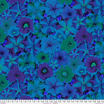 Kaffe Fassett Collective Classics Plus PWPJ050.BLUEX Petunias - Blue from FreeSpirit Fabrics