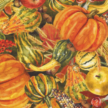 Autumn Celebration 4AUT-1 Multi Vegetables by Jason Yenter for In the Beginning Fabrics