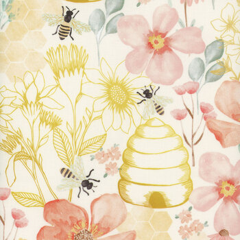 Home Sweet Home BEE-CD3041-CREAM by Timeless Treasures Fabrics