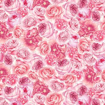 Belle Fleur FLEUR-CD3006 ROSE Packed Pink Roses from Timeless Treasures Fabrics