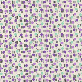 Nana Mae 8 1490-05 Crm/Purple from Henry Glass Fabrics