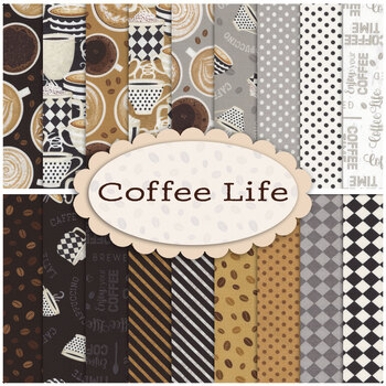 Coffee Life  18 FQ Set by Jennifer Pugh for Wilmington Prints