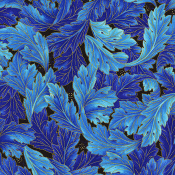 Luminous FLORA-CM2988-BLUE by Chong-A Hwang for Timeless Treasures Fabrics