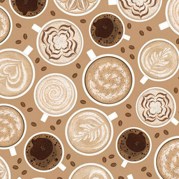 Coffee Life 82669-221 Coffee Art Latte by Jennifer Pugh for Wilmington Prints